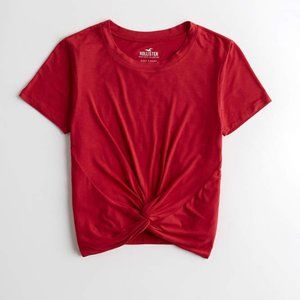 Hollister red twisted front t-shit